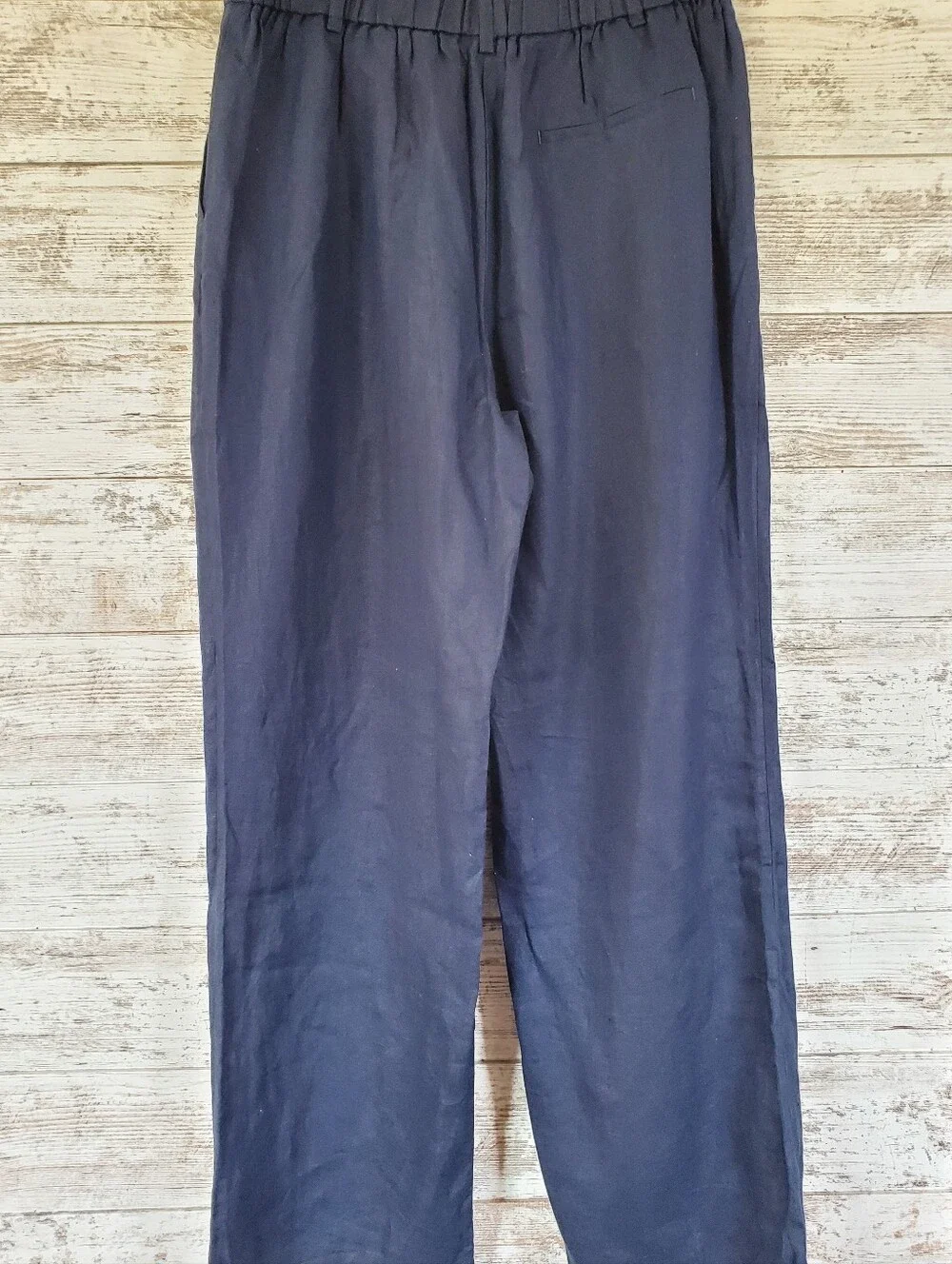NWT Quince 100% European Linen Pleated Trouser Deep Navy